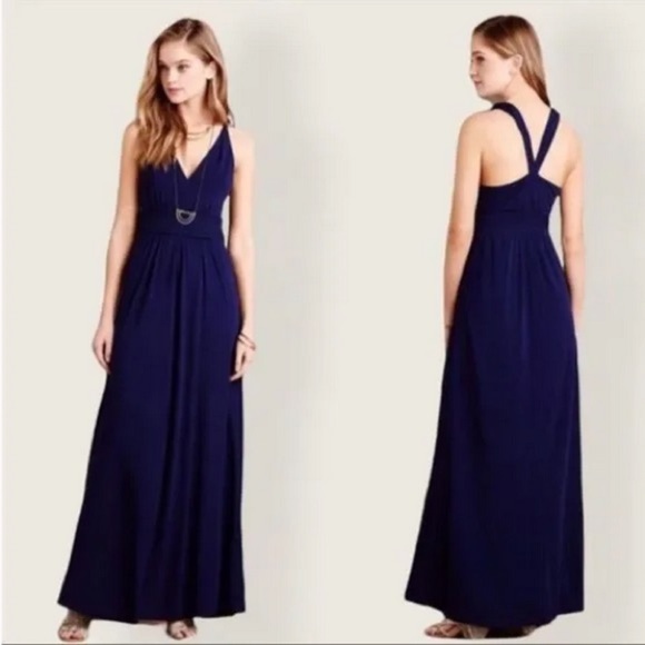 Maeve Dresses & Skirts - Maeve Anthropologie navy size 4P Yuma sleeveless maxi dress zip side